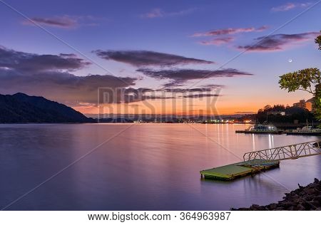 Sunset View Of Itsukushima, Miyajima Island Near Hiroshima In Japan