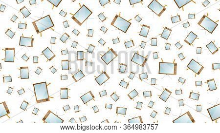 Seamless Pattern From Retro Old Hipster Televisions From The 70s, 80s, 90s, 2000s On A White Backgro