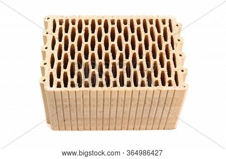 Ceramic Building Block Isolated On The White Background