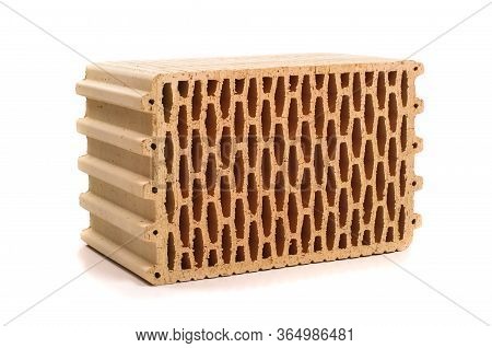 Ceramic Building Block Isolated On The White Background