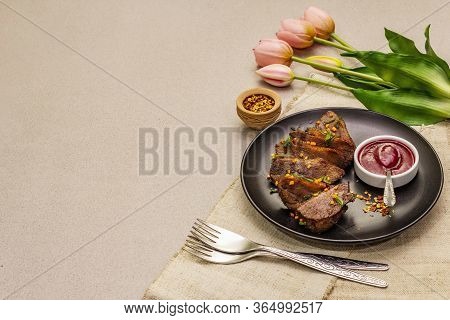 Roast And Braised Duck Breast With Sweet And Sour Berry Sauce