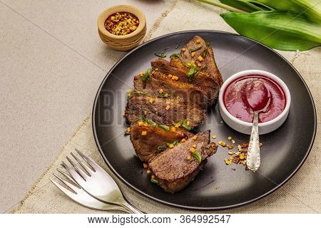 Roast And Braised Duck Breast With Sweet And Sour Berry Sauce