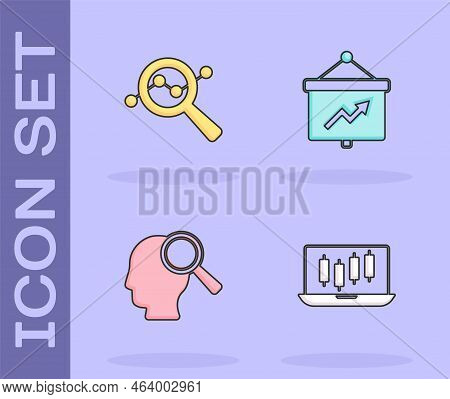 Set Stocks Market Growth Graphs, Search Data Analysis, People And Board With Icon. Vector