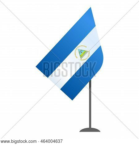 Nicaragua Desktop Flag Icon Cartoon Vector. National Day. Political Round
