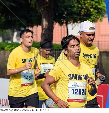 New Delhi, India – October 16 2022 – Vedanta Delhi Half Marathon Race After Covid In Which Marathon