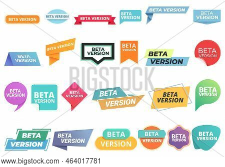 Beta Version Icons Set Cartoon Vector. Build Bug. Beta Code