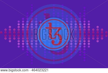 Tezos-xtz Virtual Currency Images. 3d Illustration. Coin Logo.