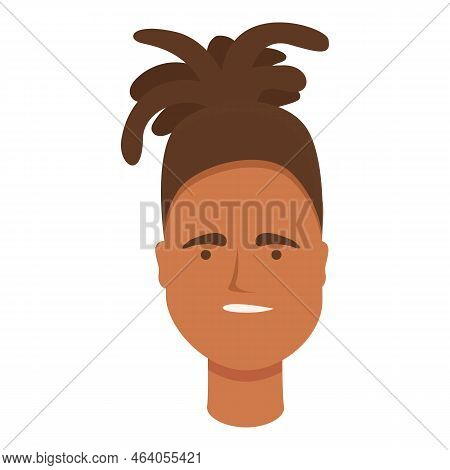Male Look Icon Cartoon Vector. African Hair. Face Barber