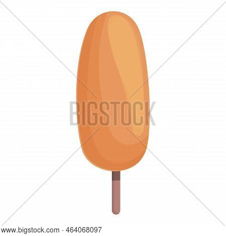 Sausage Corn Dog Icon Cartoon Vector. Stick Food. Korean Sauce