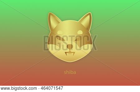Shiba Virtual Currency Visuals On A Colorful Background. 3d Illustrations.