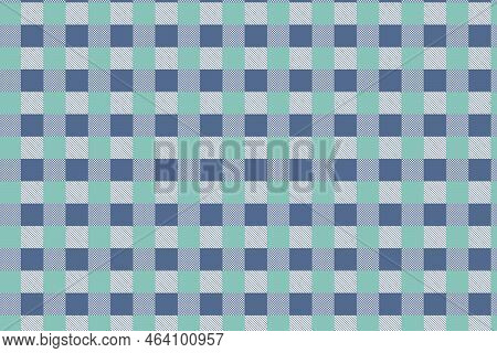 Gingham Pattern Design. Checked Plaids In Blue, Green. Seamless Background For Fabric, Textile, Pape