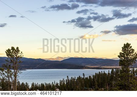 Beautiful Autumn Sunset On Granby Lake In The Colorado Rocky Mountains