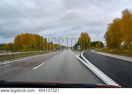 Slip Road Away From Highway Near Orebro Sweden