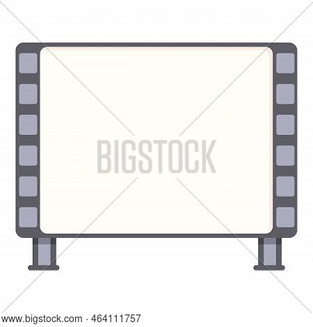 Cinema Movie Icon Cartoon Vector. Car Screen Drive. Auto Air Open