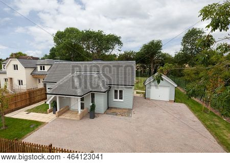 Dry Drayton, Cambridgeshire - July 11 2019: New Home Development Within Village Infill Site Providin