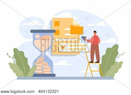 Time Management Concept. Business People Work Day Planning,