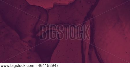 Red Wine Splash. Watercolor Maroon Texture. Graphic Burgundy Banner. Bright Maroon Template. Color W