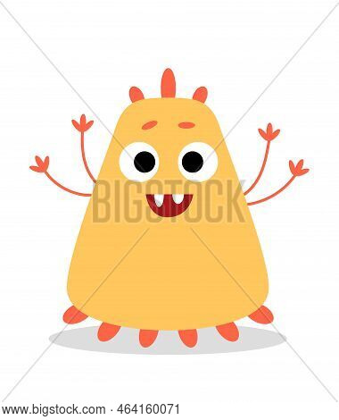 Yellow Monster Character. Manyarmed And Manylegged, Manyeyed Character. Fantasy, Imagination And Fai