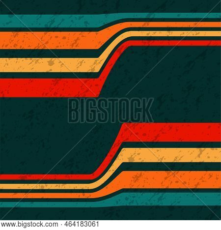 Dark Retro Colours Wallpaper With Different Hirizontal Lines And Grunge Splash