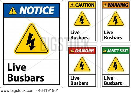 Symbol Live Busbars Sign On White Background