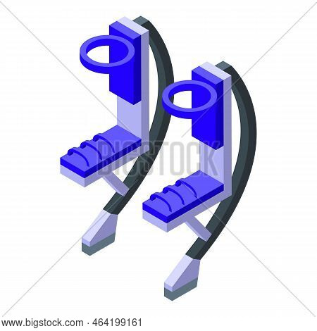 Modern Stilt Icon Isometric Vector. Wooden Circus. Clown Wood