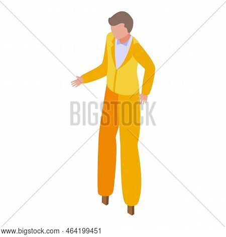 Wooden Stilt Icon Isometric Vector. Circus Leg. Walk Art