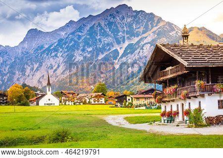 Pertisau Village In Tyrol At Autumn Sunrise, Achensee, Austria