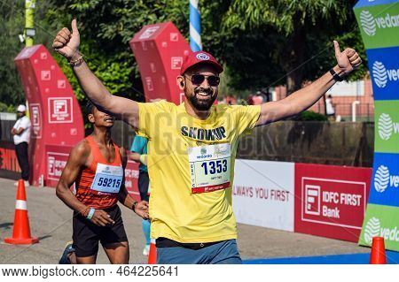 New Delhi, India - October 16 2022 - Vedanta Delhi Half Marathon Race After Covid In Which Marathon