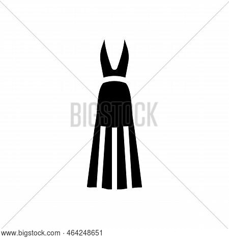 Halter Wedding Dress Glyph Icon Vector. Halter Wedding Dress Sign. Isolated Symbol Illustration