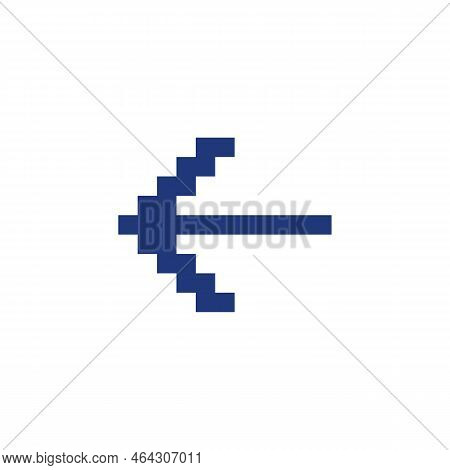 Leftwards Arrow Pixelated Rgb Color Ui Icon. Pressing Left. Setting Menu. Simplistic Filled 8bit Gra