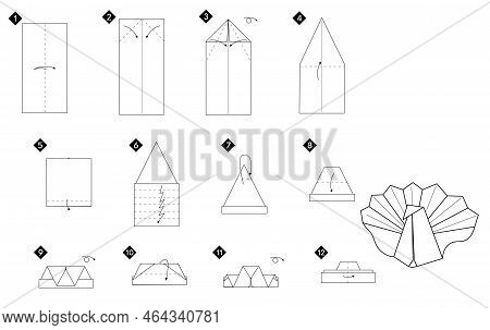Tutorial How To Make Origami Peacock. Step By Step Instructions. Bird From Paper Without Scissors.