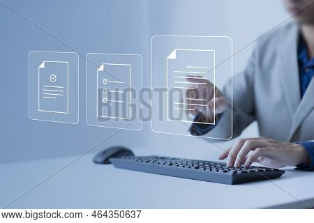 Businessman, Work From Home, Handling Documents, E-signing, Signing Digital Contracts Electronic Sig