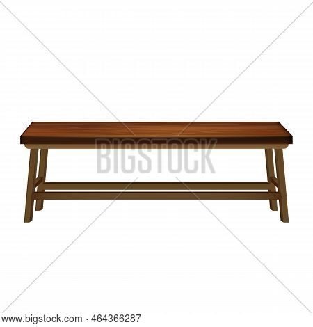 Home Bedroom Bench Realistic Vector. Furniture, Room Modern, Apartment Blanket, Wooden Bedding, Brig