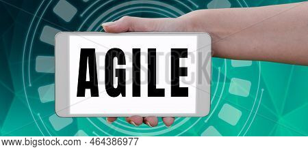 Text Sign Showing Agile. Business Overview Iterative Approach To Software Delivery Builds Software I