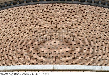 Madrid, Spain – October 5, 2021: Facade Detail Of The Municipal Board Of The Moncloa-aravaca Distric
