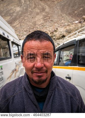 Portrait Of Lakhadi Man Looking At The Camera.