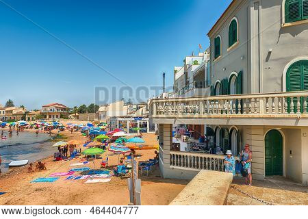 Punta Secca, Italy - August 13, 2021: Location Of The House Of Inspector Montalbano, Tv Series Based