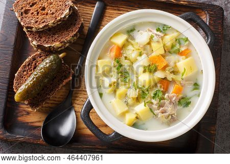 Zupa Ogorkowa Cucumber Soup Is A Traditional Polish And Lithuanian Soup Made From Sour, Salted Cucum