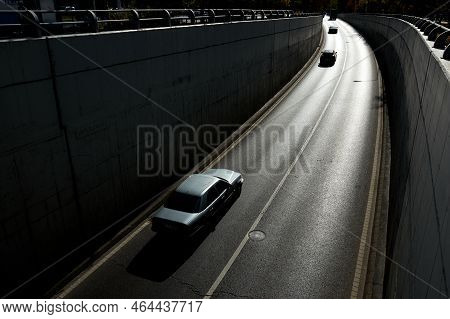 Bucharest, Romania - October 26, 2022: Cars Pass Through The Piata Presei Libere Underground Passage