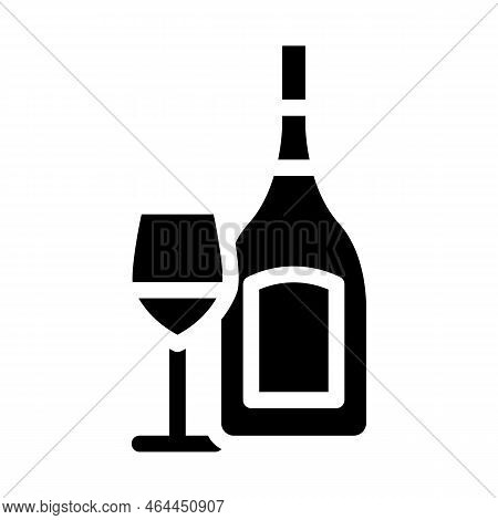 Chardonnay White Wine Glyph Icon Vector. Chardonnay White Wine Sign. Isolated Symbol Illustration