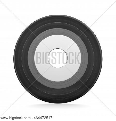 7-inch Vinyl Large-hole Single Release Record Isolated On White Background.