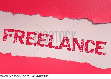 Writing Displaying Text Freelance. Word Written On Working At Different Firms Rather Than Being Perm