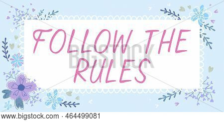 Handwriting Text Follow The Rules. Business Approach Learn To Conform The Compliance, Regulations, O