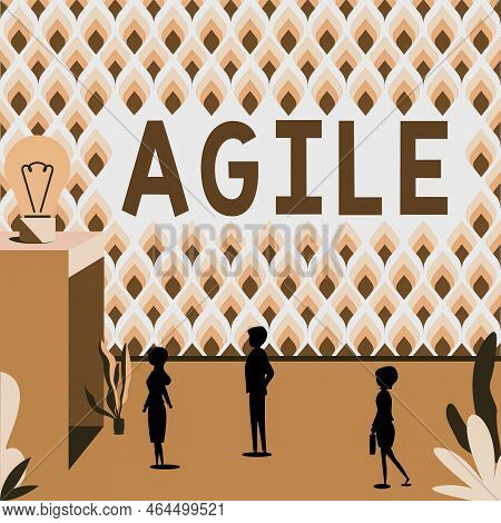 Text Caption Presenting Agile. Conceptual Photo Iterative Approach To Software Delivery Builds Softw