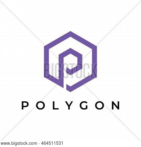 Abstract Logo Design Element Initial Letter P Monogram. Luxurious, Elegant And Minimalist Symbol. Lo