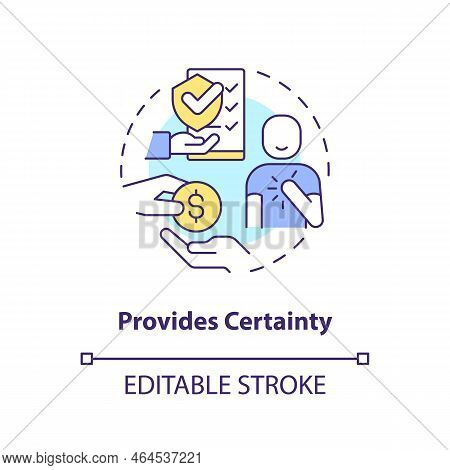 Provide Certainty Concept Icon. Insurance Company Reliability. Coverage Assurance Abstract Idea Thin