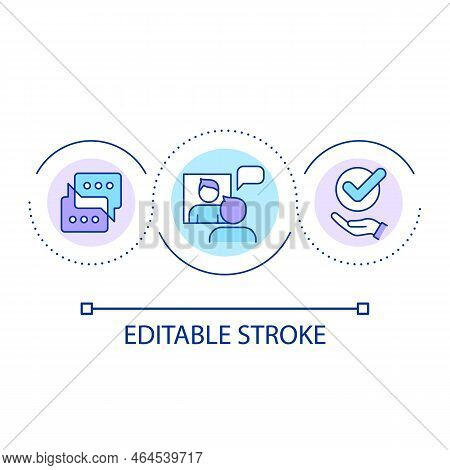 Speech Training Exercise Loop Concept Icon. Develop Communication Skill. Overcome Public Speaking Fe
