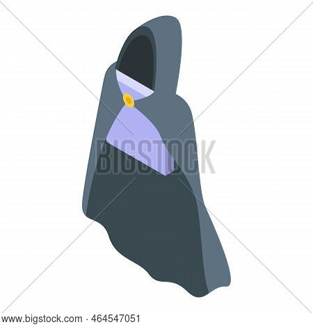 Black Mantle Icon Isometric Vector. Cloak Cape. Hero Cloak