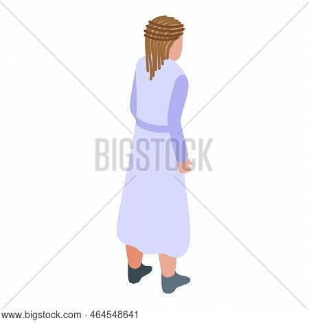 Woman Dreadlocks Icon Isometric Vector. African Hair. Man Wig