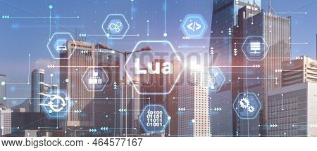 Lua Programming Language. Scripting Programming Language City Background